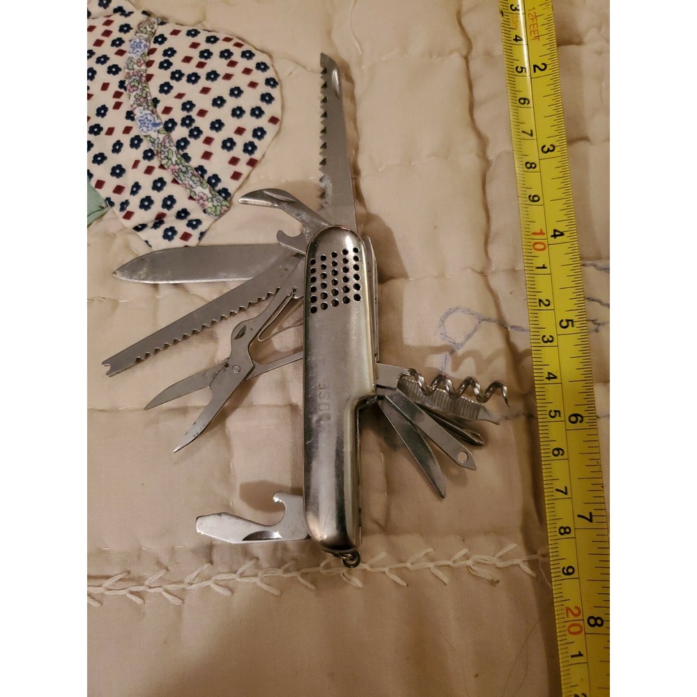 MOOSE stamped Vintage multi functional knife 11 pieces stainless steel heavy key